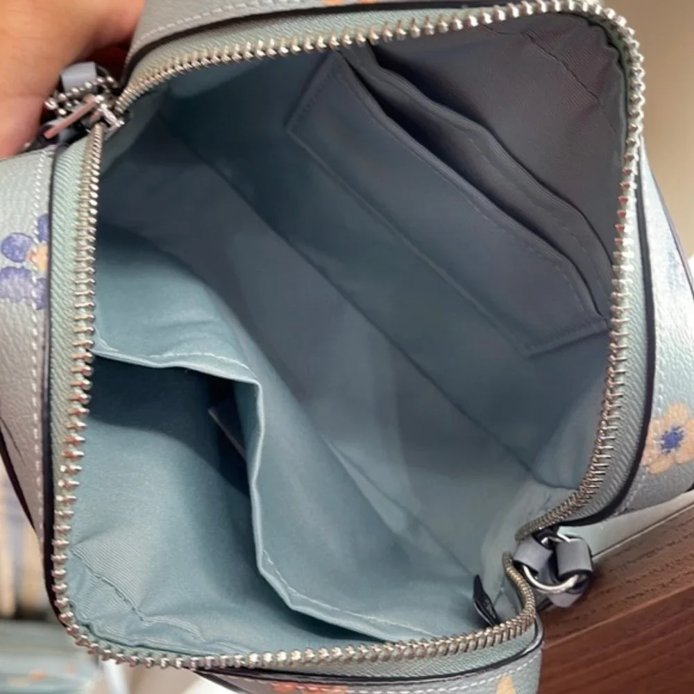 Coach c8699 Mini Camera Bag With Mystical Floral Print Light Teal Multi - Picture 9 of 16